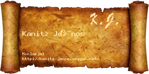Kanitz János névjegykártya