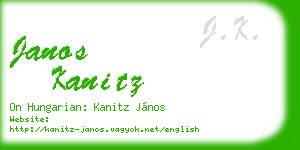 janos kanitz business card